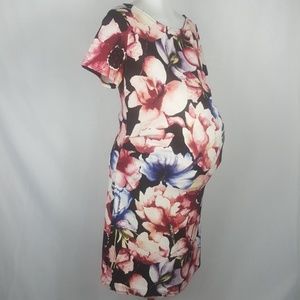 Pink Blush floral maternity dress